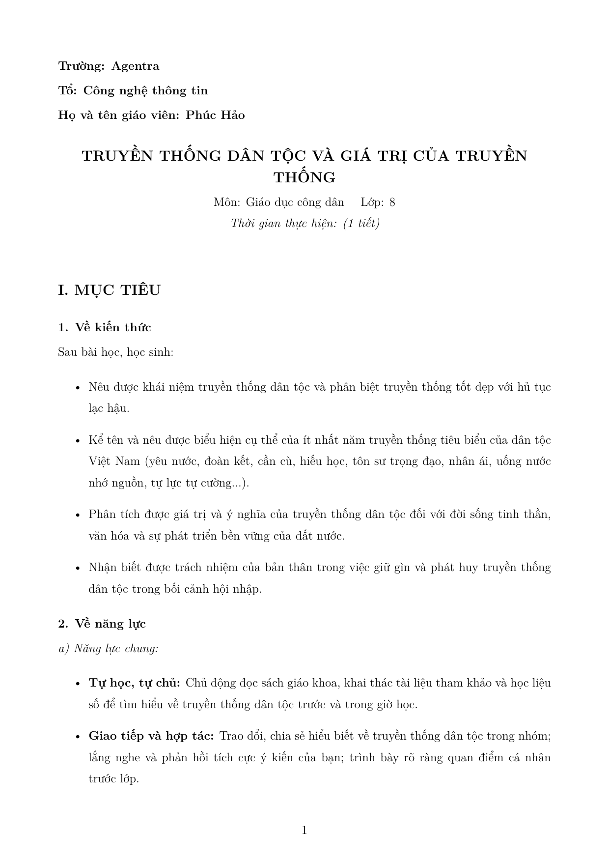 Tự hào về truyền thống dân tộc Việt Nam — trang 1