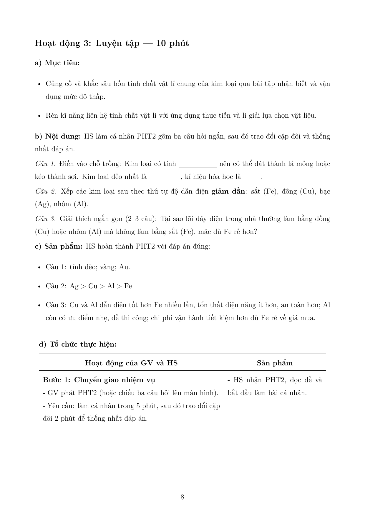 Tính chất chung của kim loại — trang 8