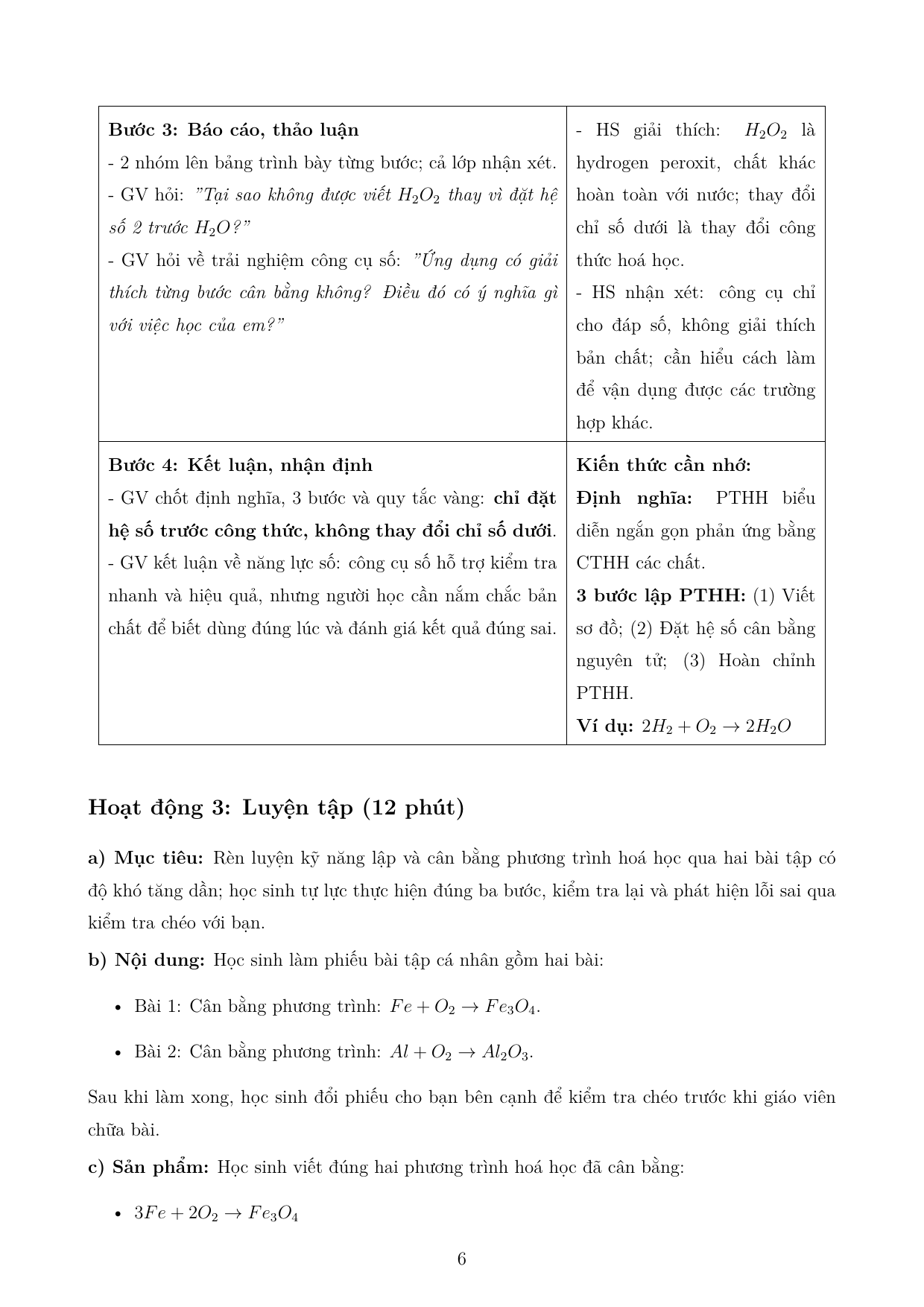 Phương trình hoá học — trang 6