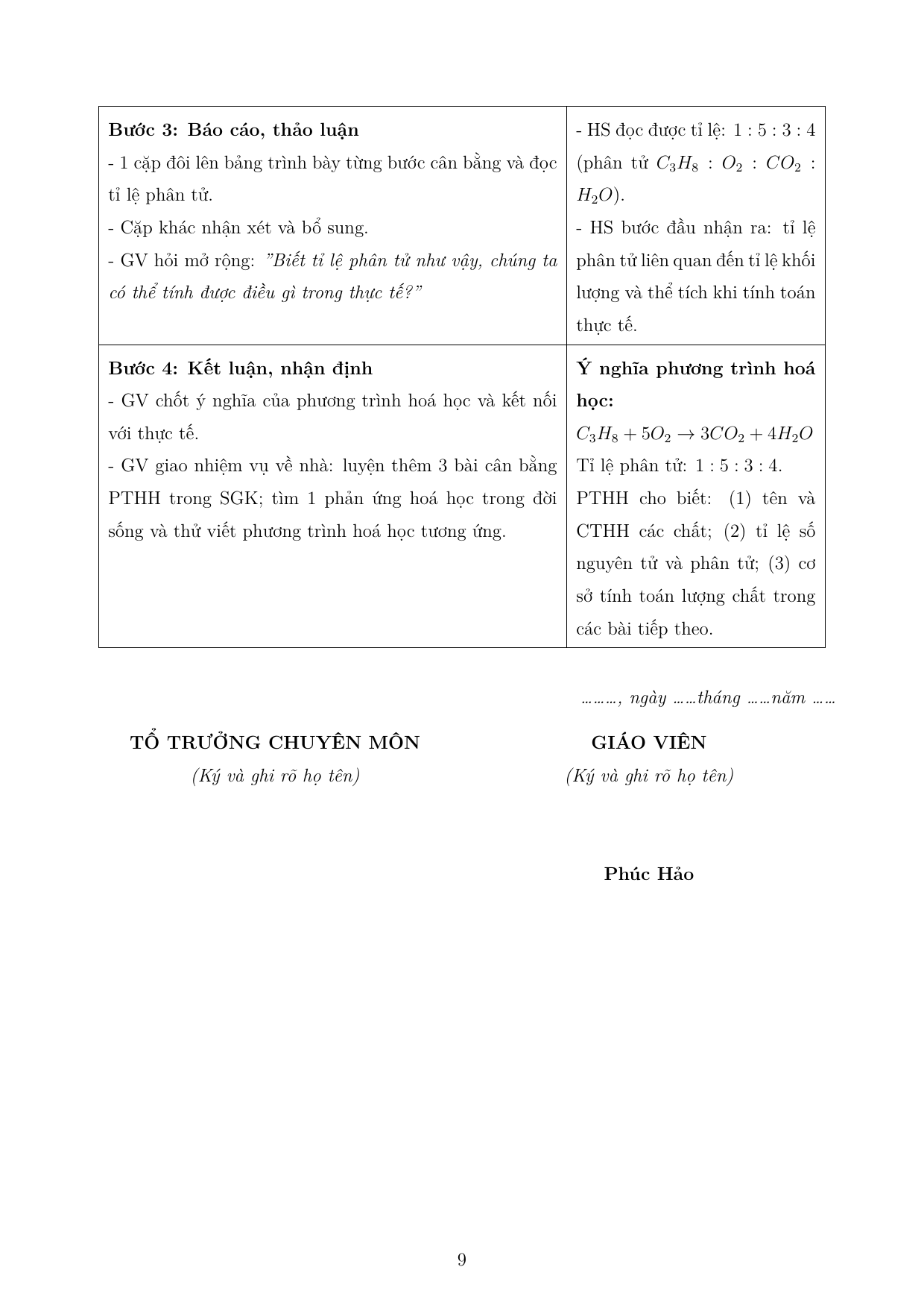 Phương trình hoá học — trang 9