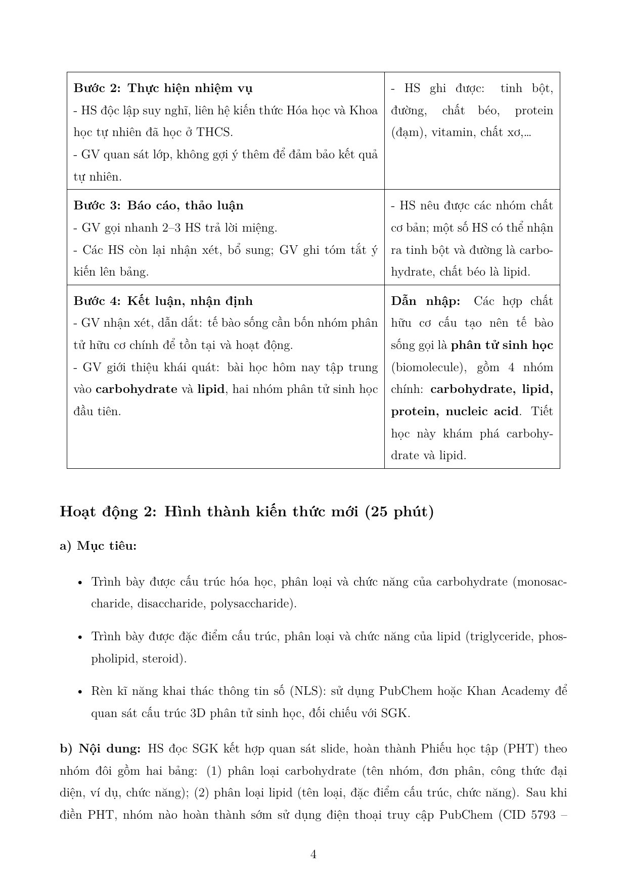 Các phân tử sinh học trong tế bào — trang 4
