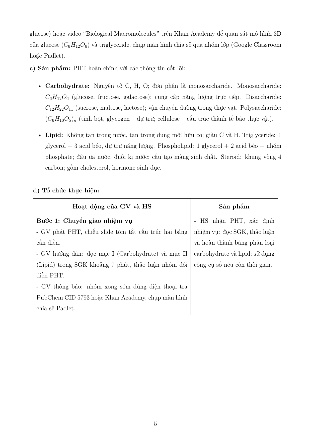 Các phân tử sinh học trong tế bào — trang 5