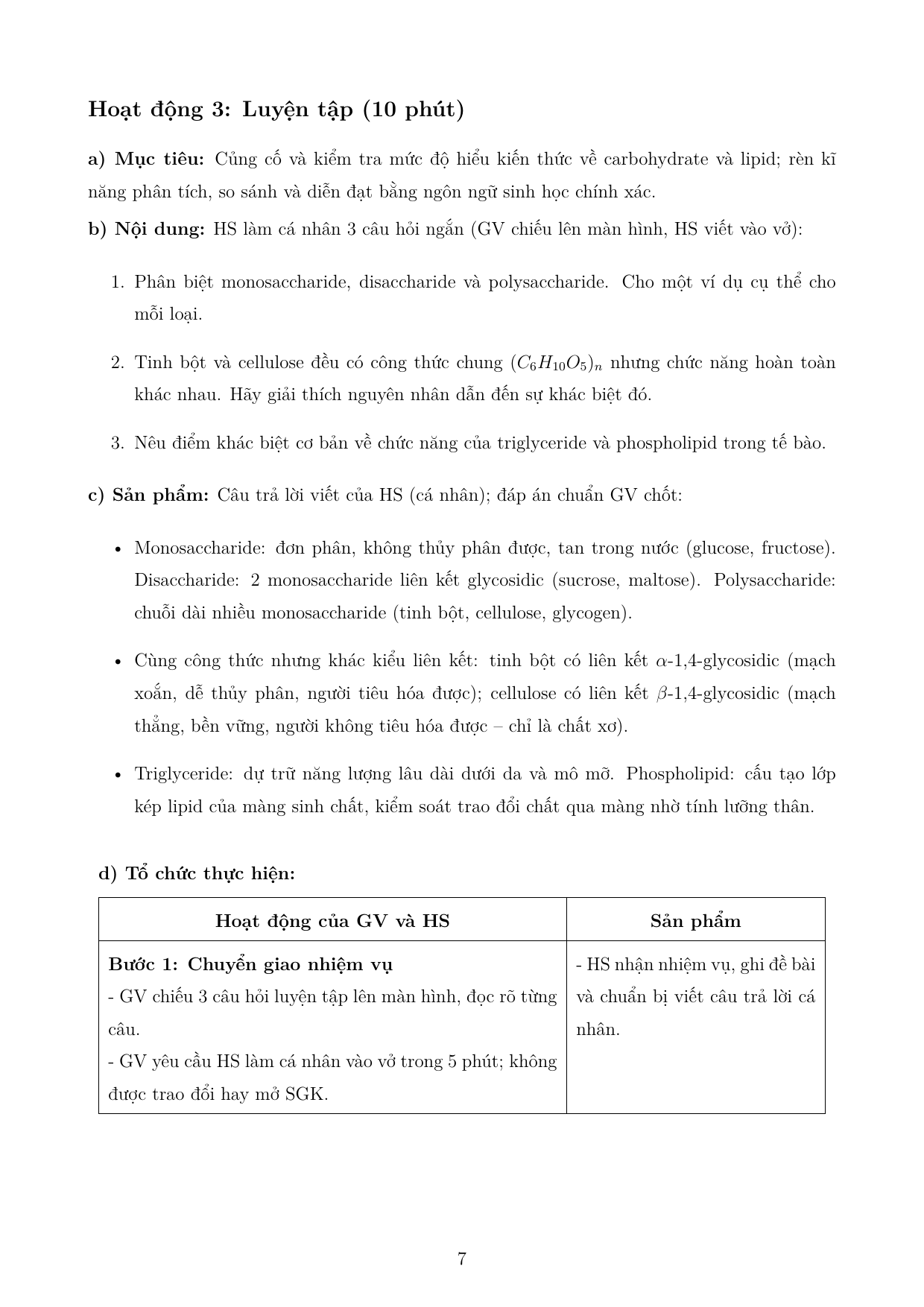 Các phân tử sinh học trong tế bào — trang 7