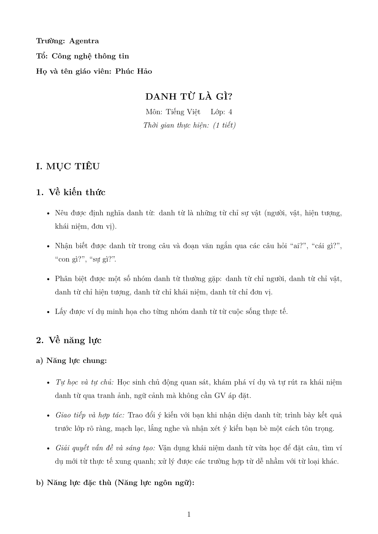 Danh từ — trang 1