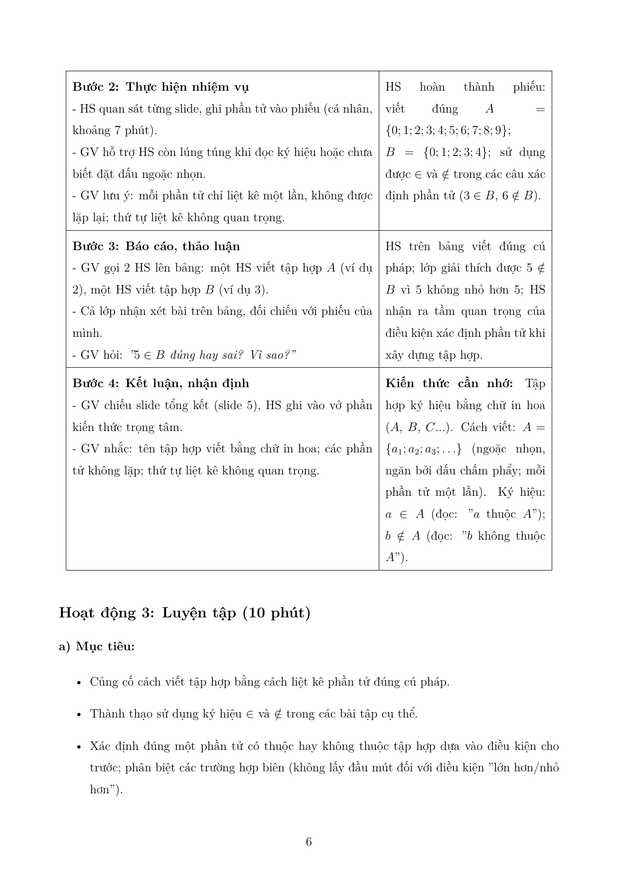 Tập hợp và phần tử — trang 6