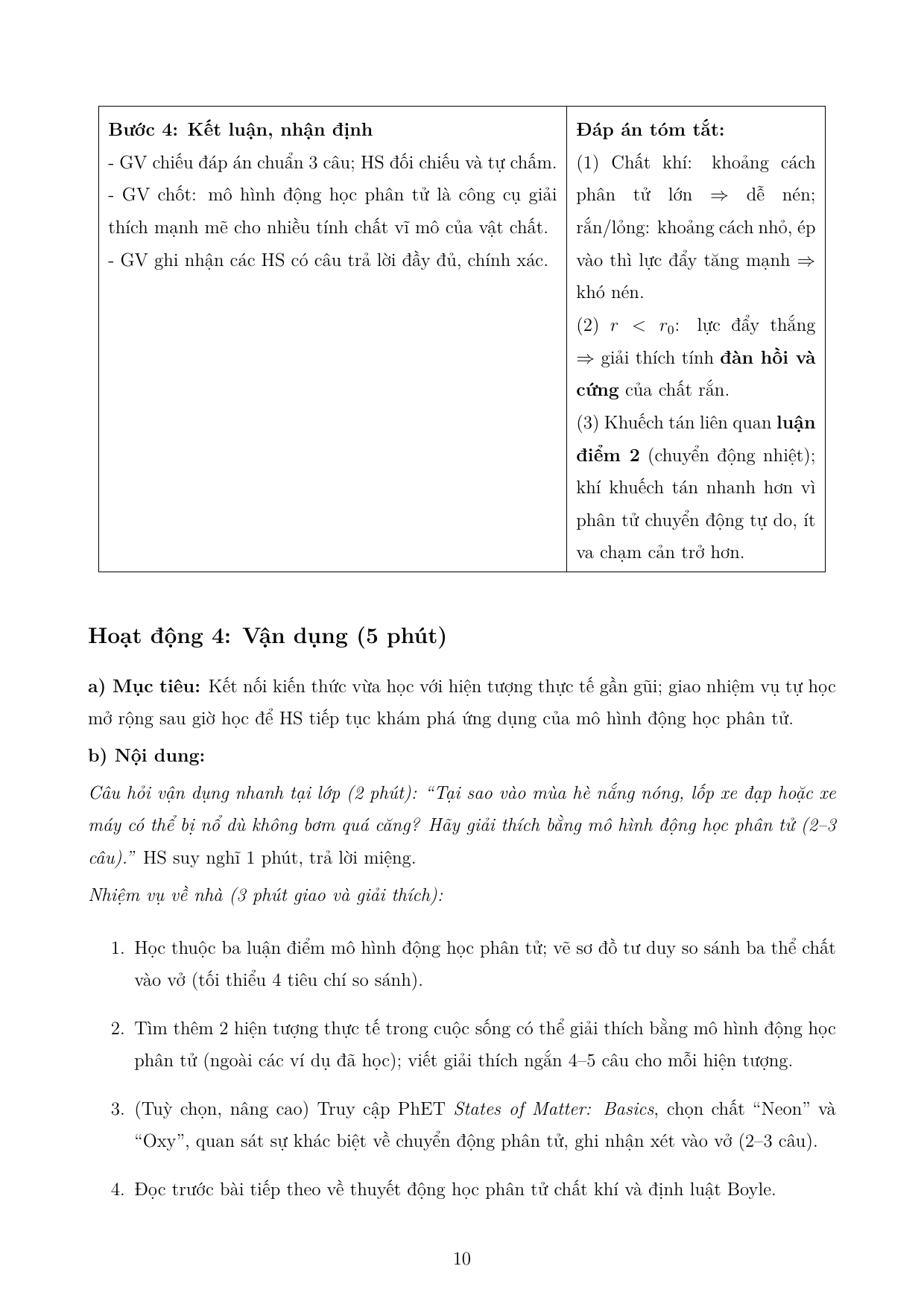 Cấu trúc của chất, mô hình động học phân tử — trang 10