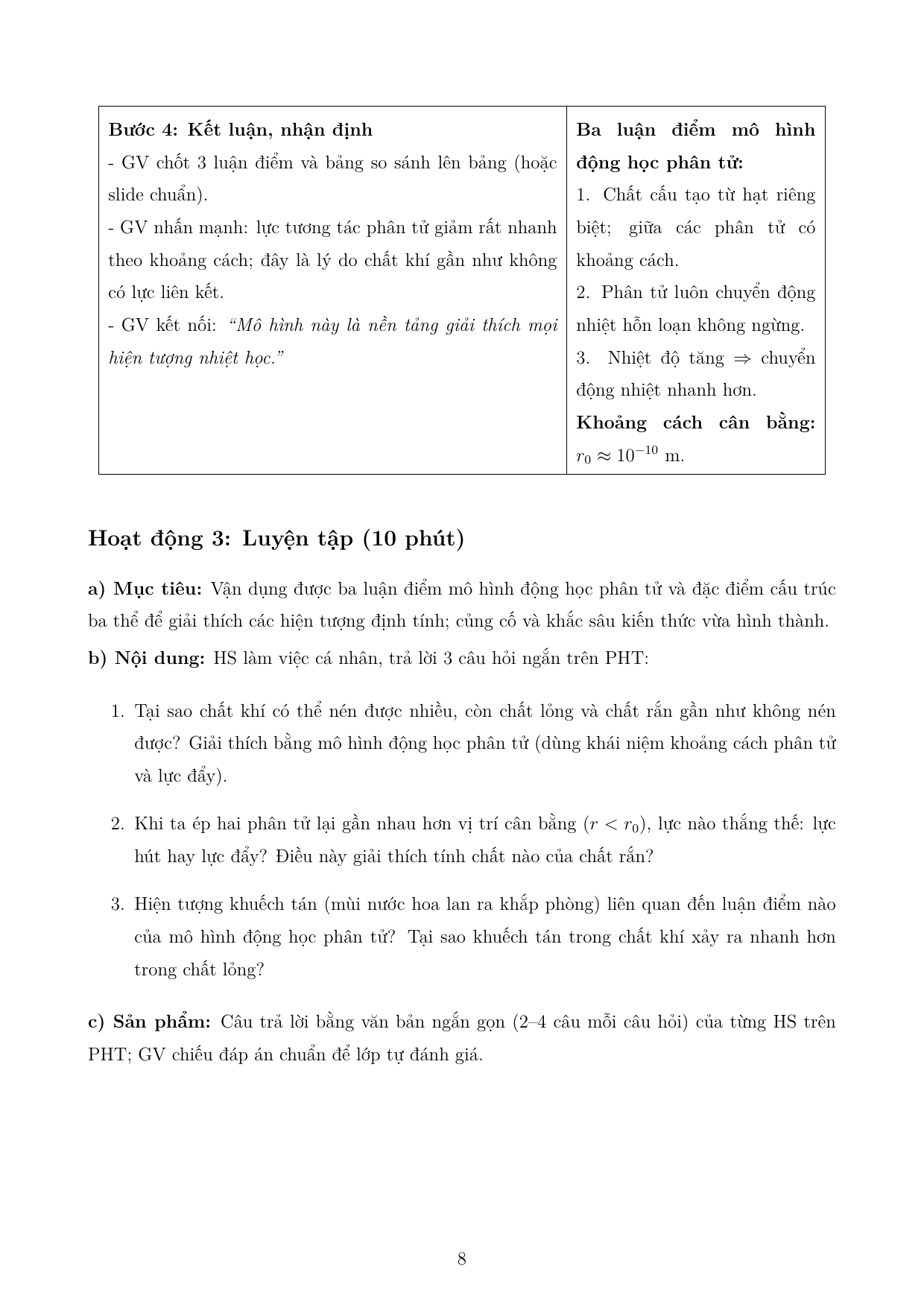 Cấu trúc của chất, mô hình động học phân tử — trang 8
