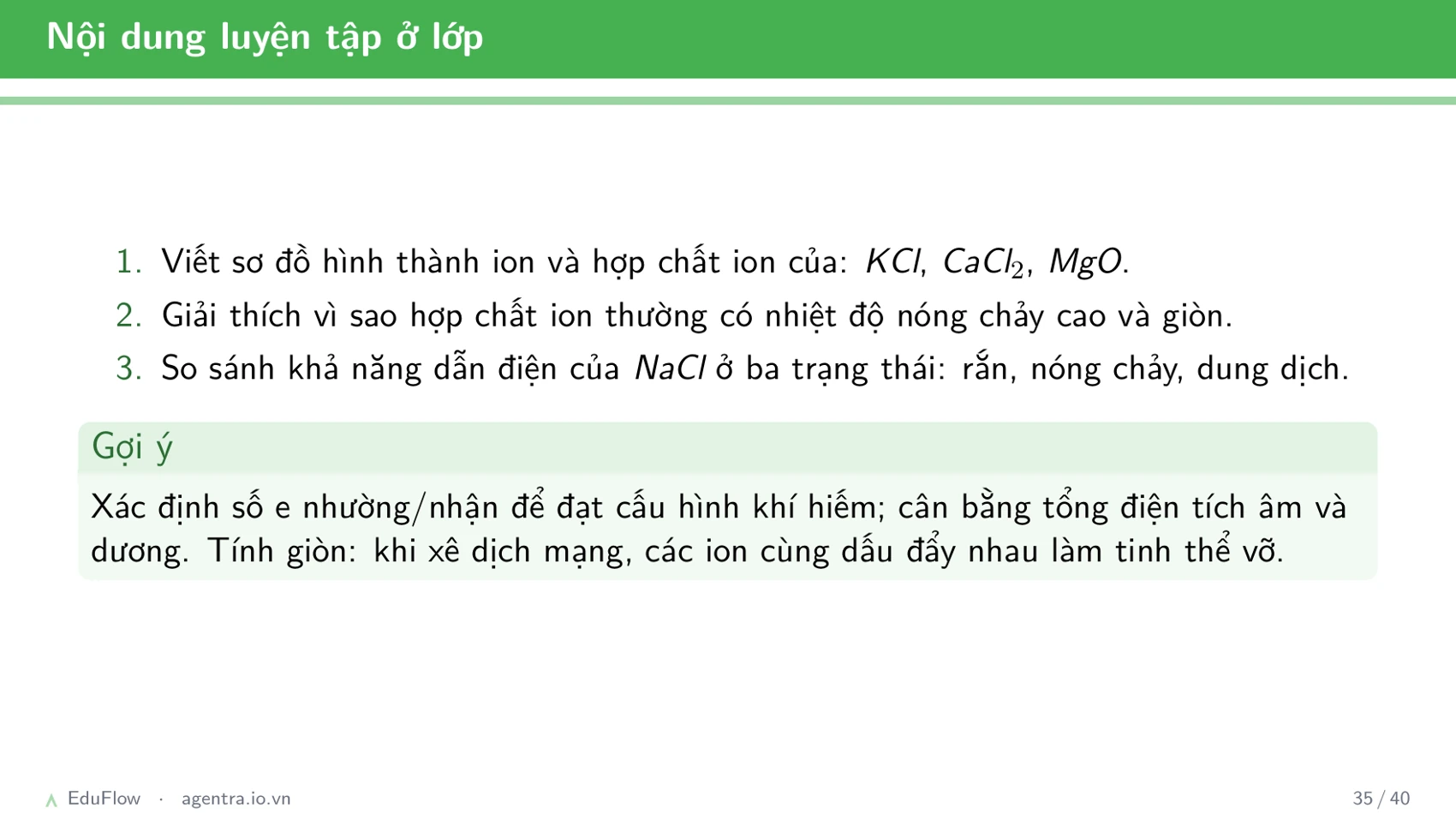 Liên kết ion và tinh thể — slide 35