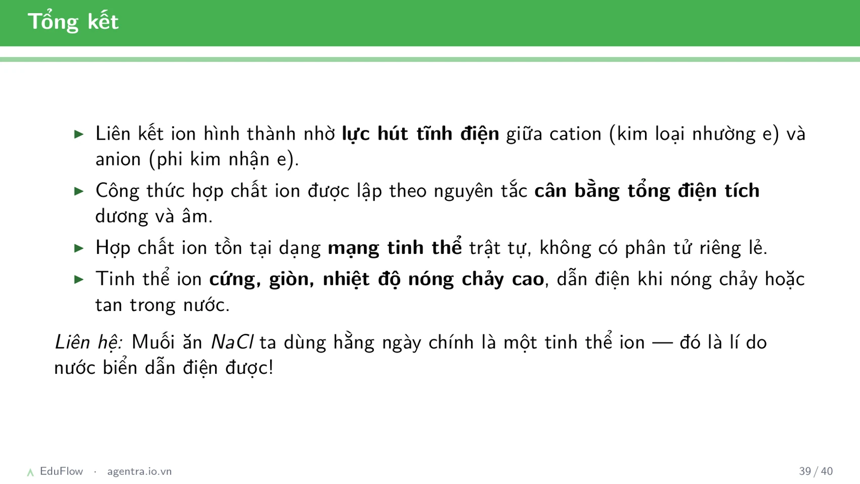 Liên kết ion và tinh thể — slide 39