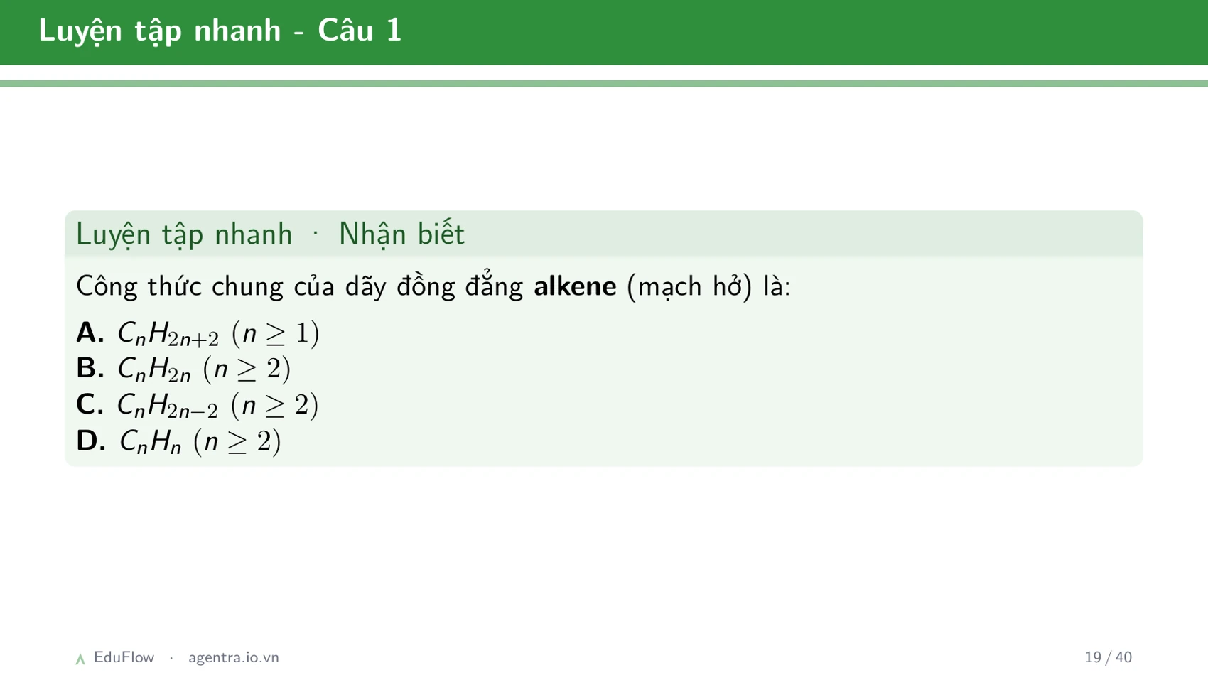 Khái niệm cân bằng hóa học và hằng số cân bằng — slide 19