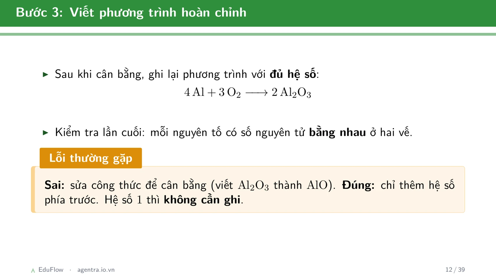 Phương trình hoá học — slide 12