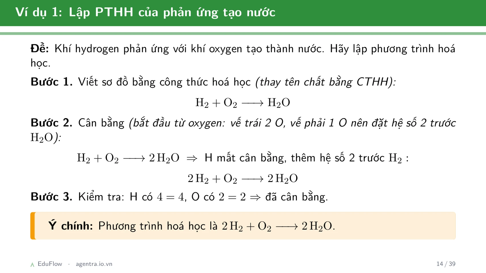 Phương trình hoá học — slide 14