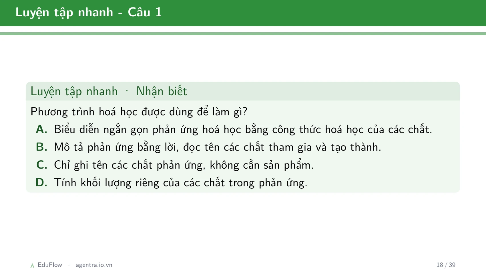 Phương trình hoá học — slide 18