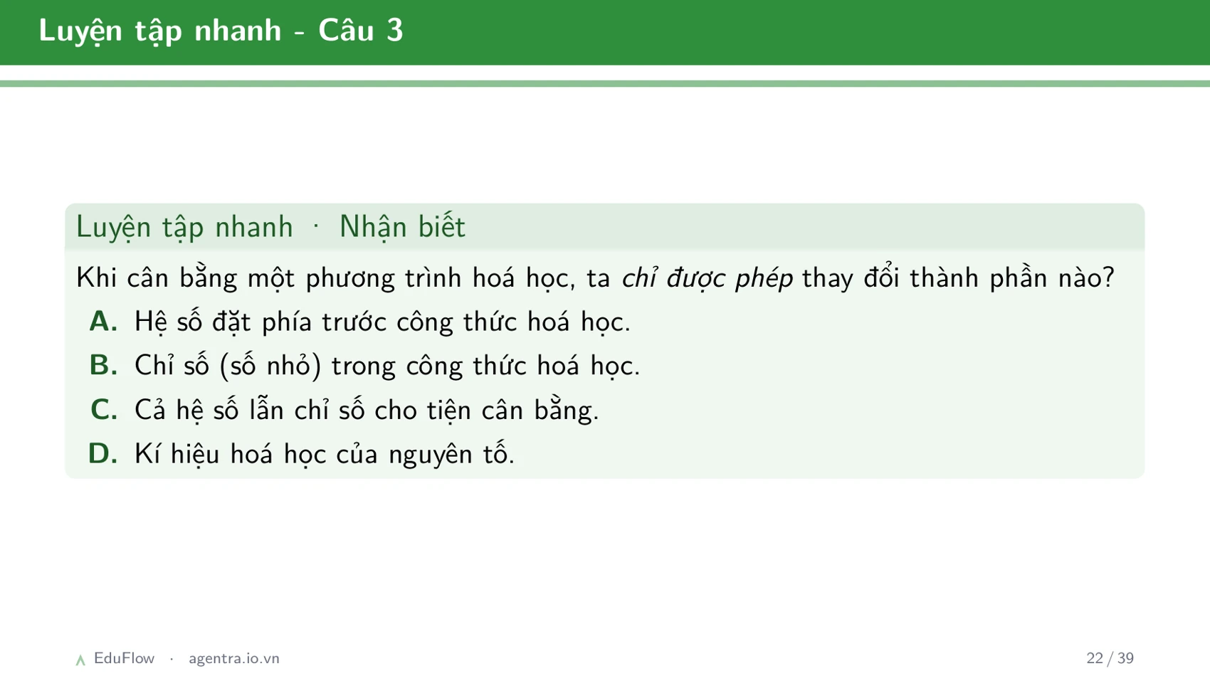 Phương trình hoá học — slide 22