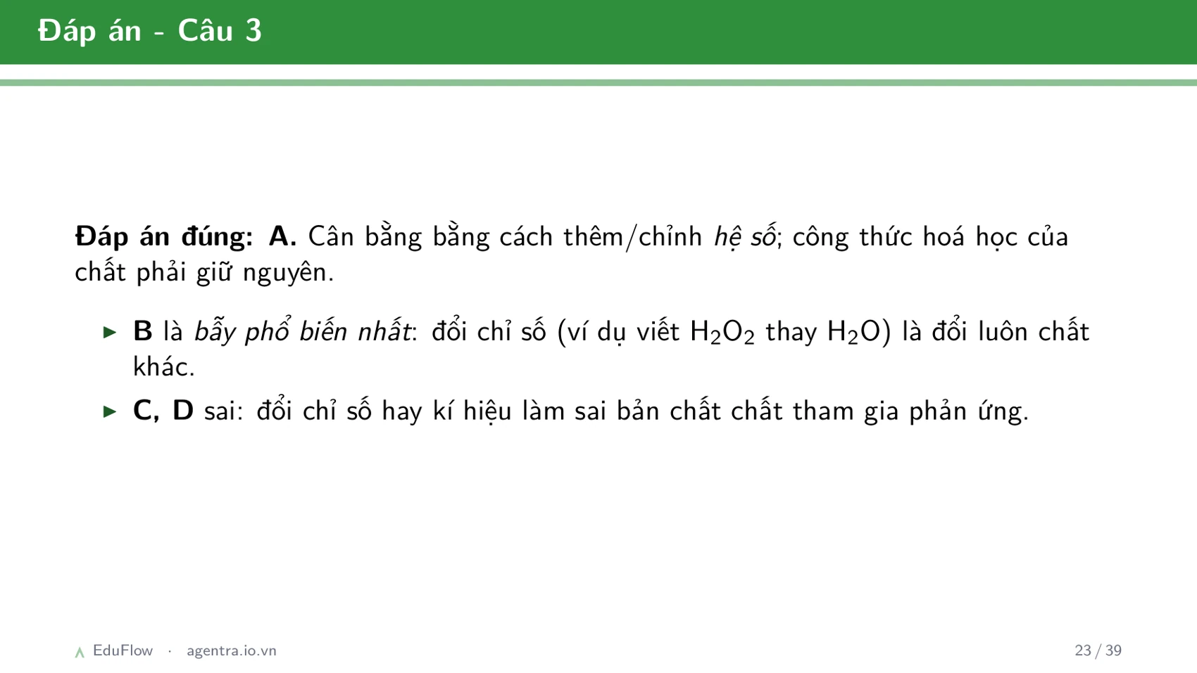 Phương trình hoá học — slide 23