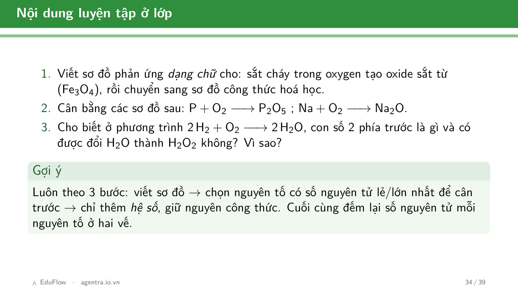 Phương trình hoá học — slide 34