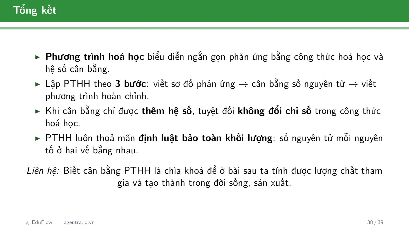 Phương trình hoá học — slide 38