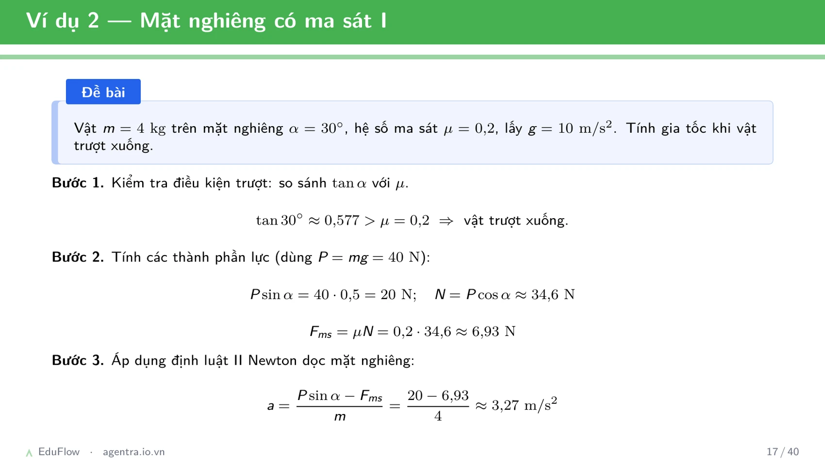 Lực và mặt phẳng nghiêng — slide 17
