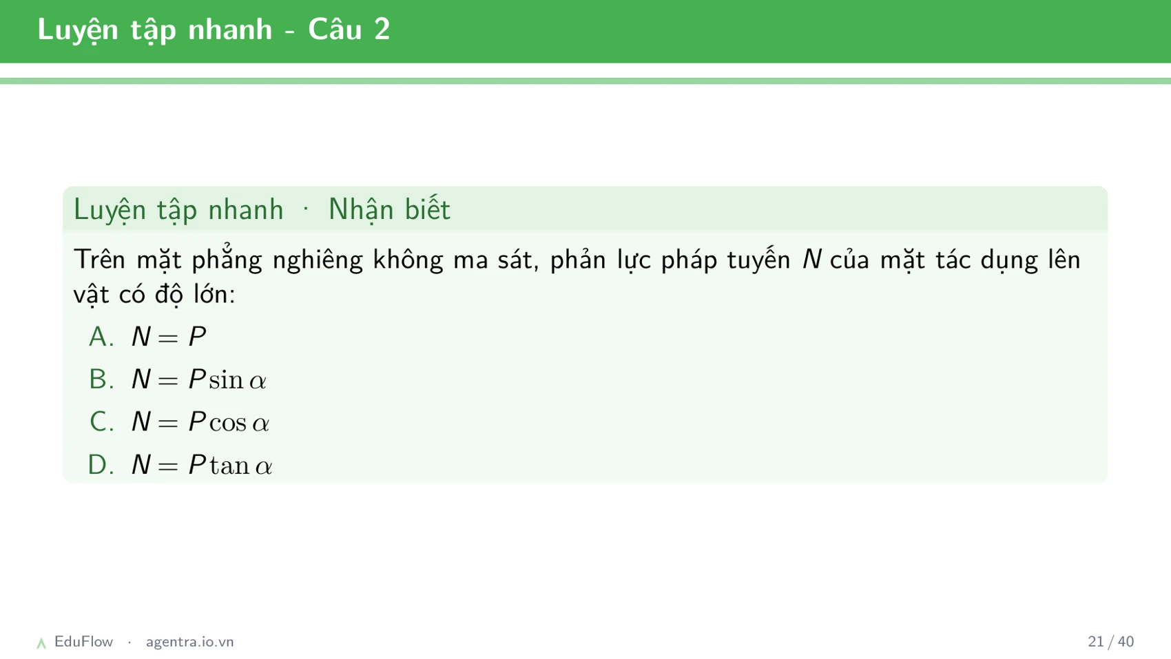 Lực và mặt phẳng nghiêng — slide 21