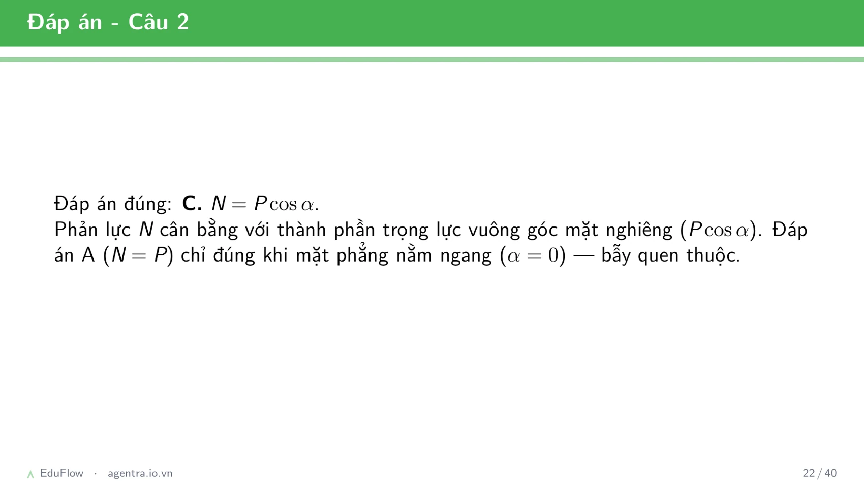 Lực và mặt phẳng nghiêng — slide 22