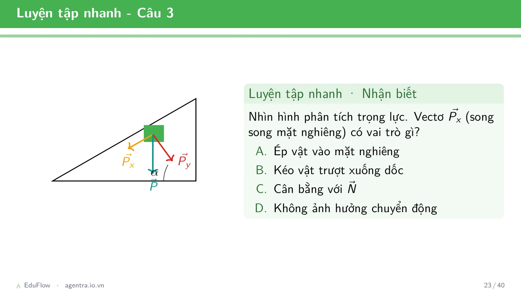 Lực và mặt phẳng nghiêng — slide 23