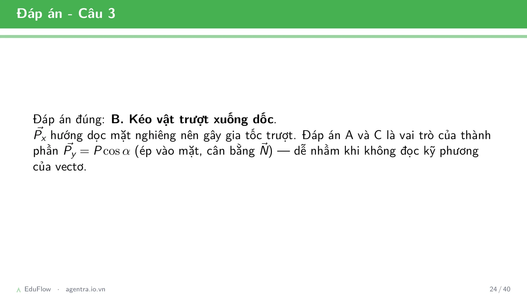 Lực và mặt phẳng nghiêng — slide 24
