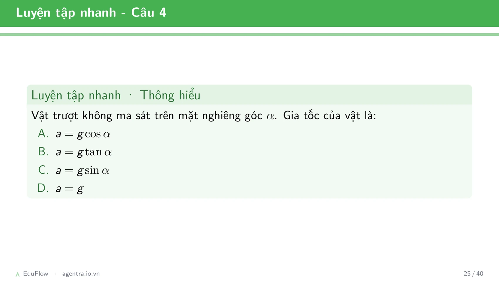 Lực và mặt phẳng nghiêng — slide 25