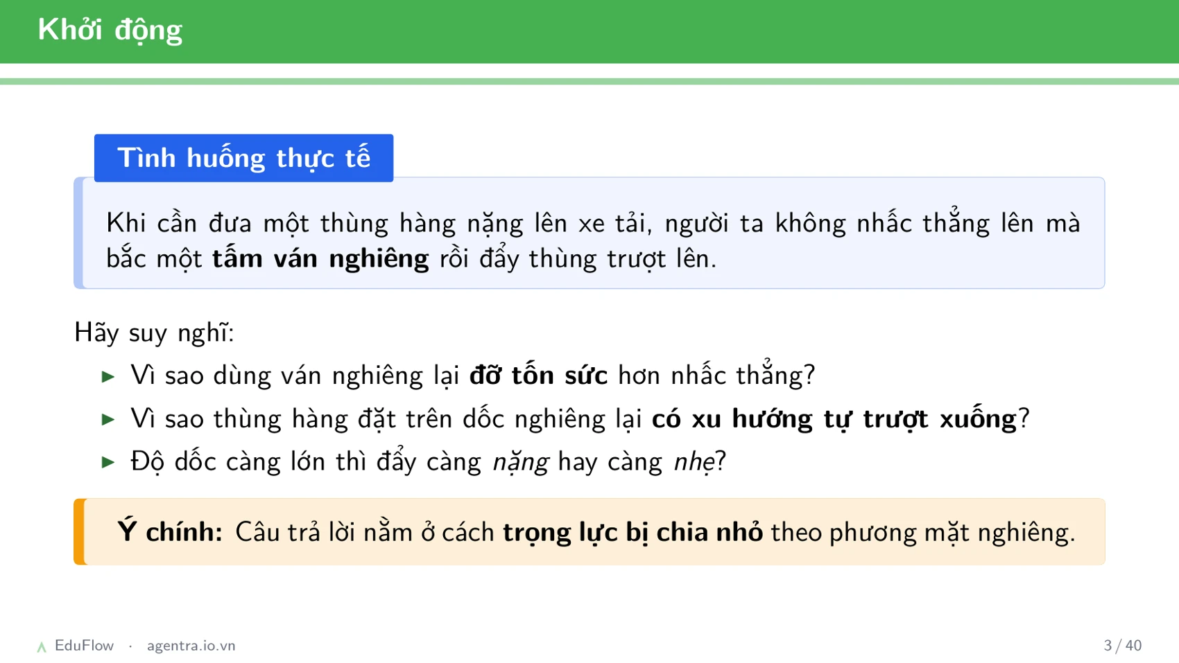 Lực và mặt phẳng nghiêng — slide 3