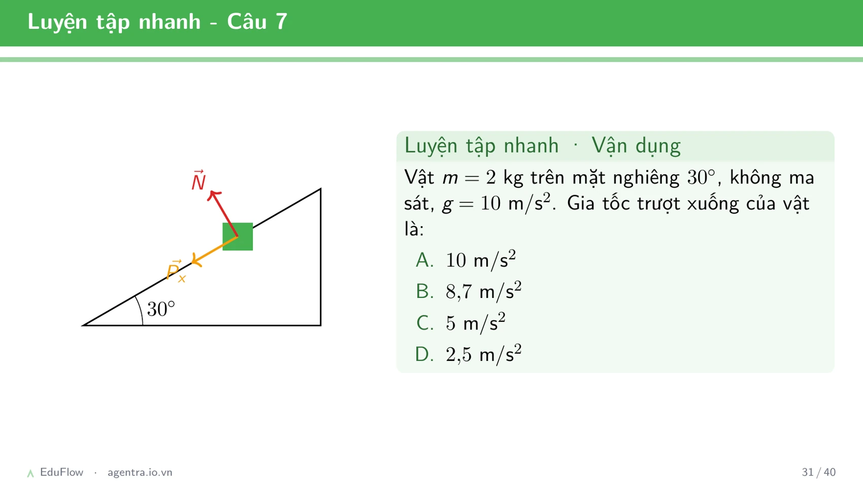 Lực và mặt phẳng nghiêng — slide 31