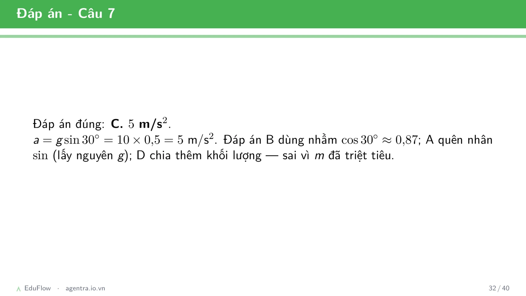 Lực và mặt phẳng nghiêng — slide 32