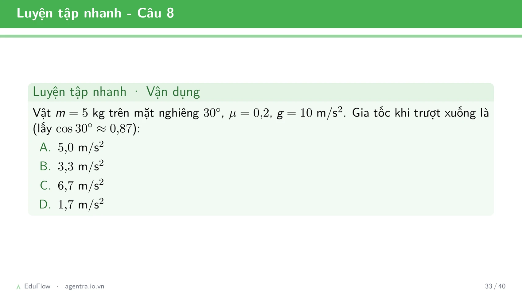 Lực và mặt phẳng nghiêng — slide 33