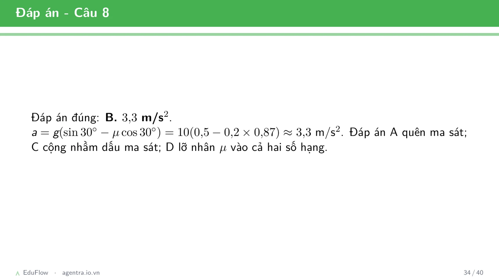 Lực và mặt phẳng nghiêng — slide 34