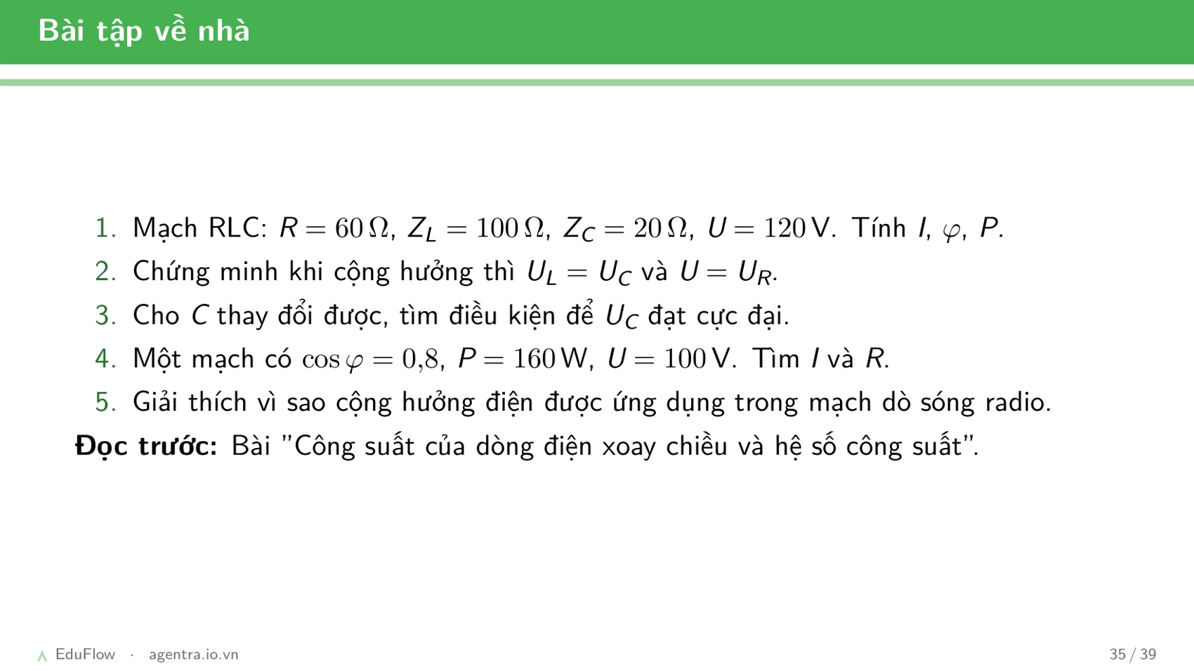 Mạch RLC nối tiếp — slide 35