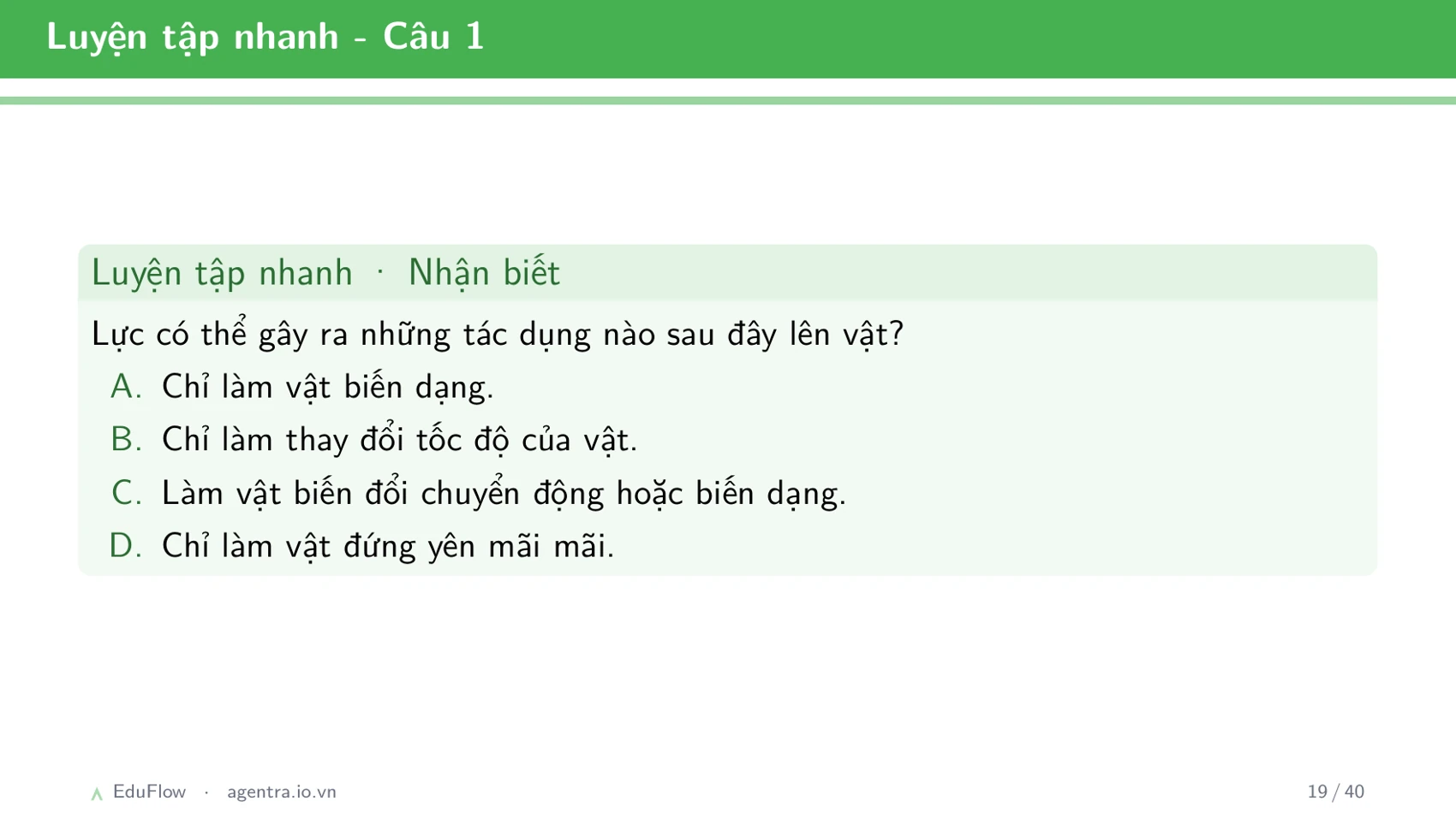 Lực và biểu diễn lực — slide 19