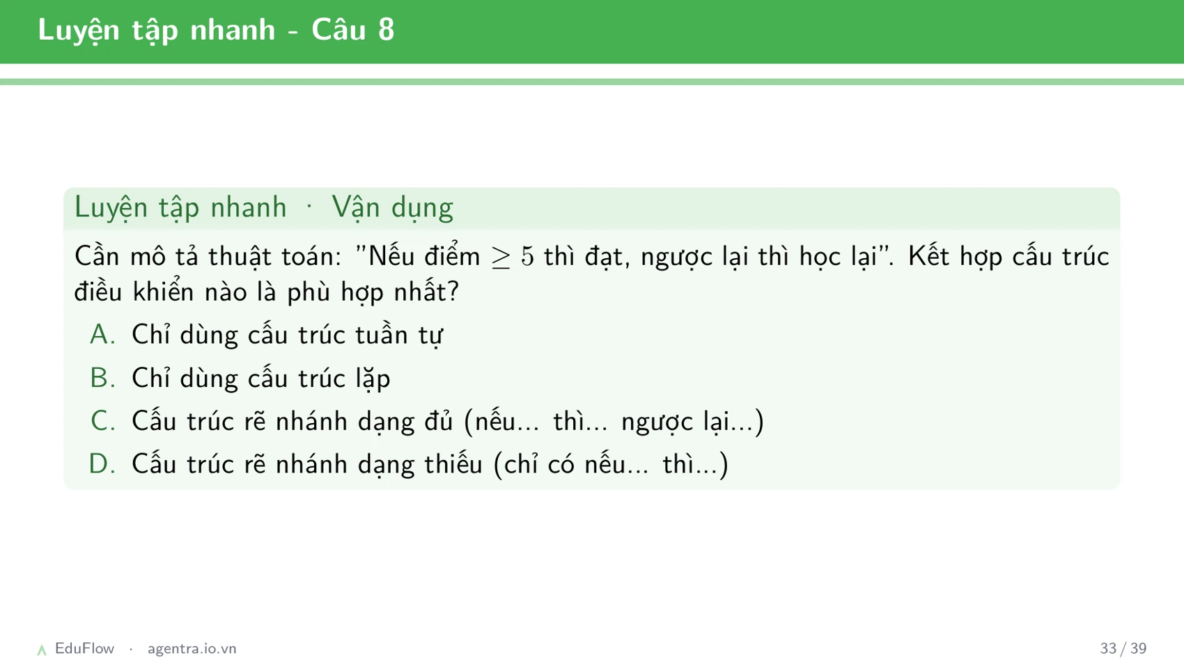 Thuật toán và cấu trúc điều khiển — slide 33