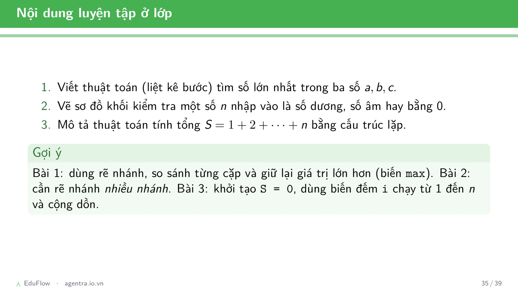 Thuật toán và cấu trúc điều khiển — slide 35
