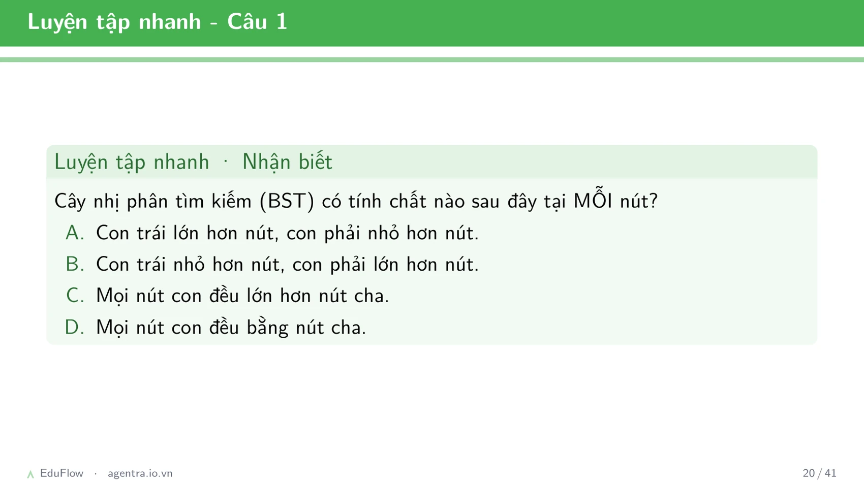 Cây nhị phân tìm kiếm — slide 20