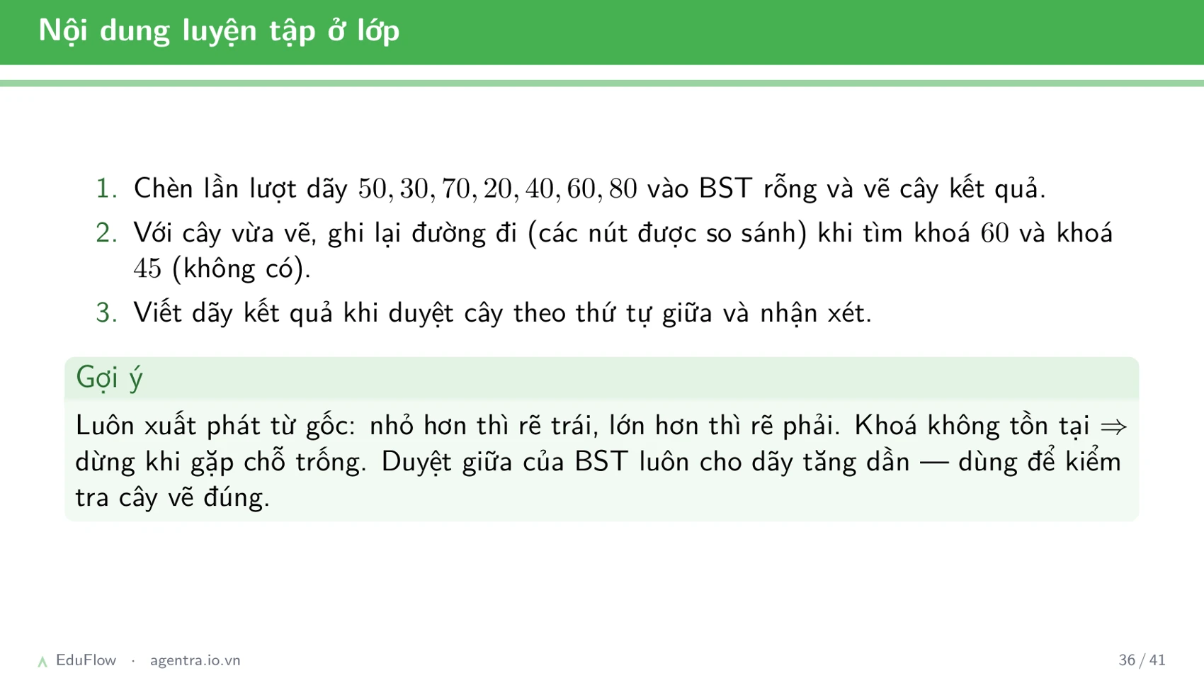 Cây nhị phân tìm kiếm — slide 36