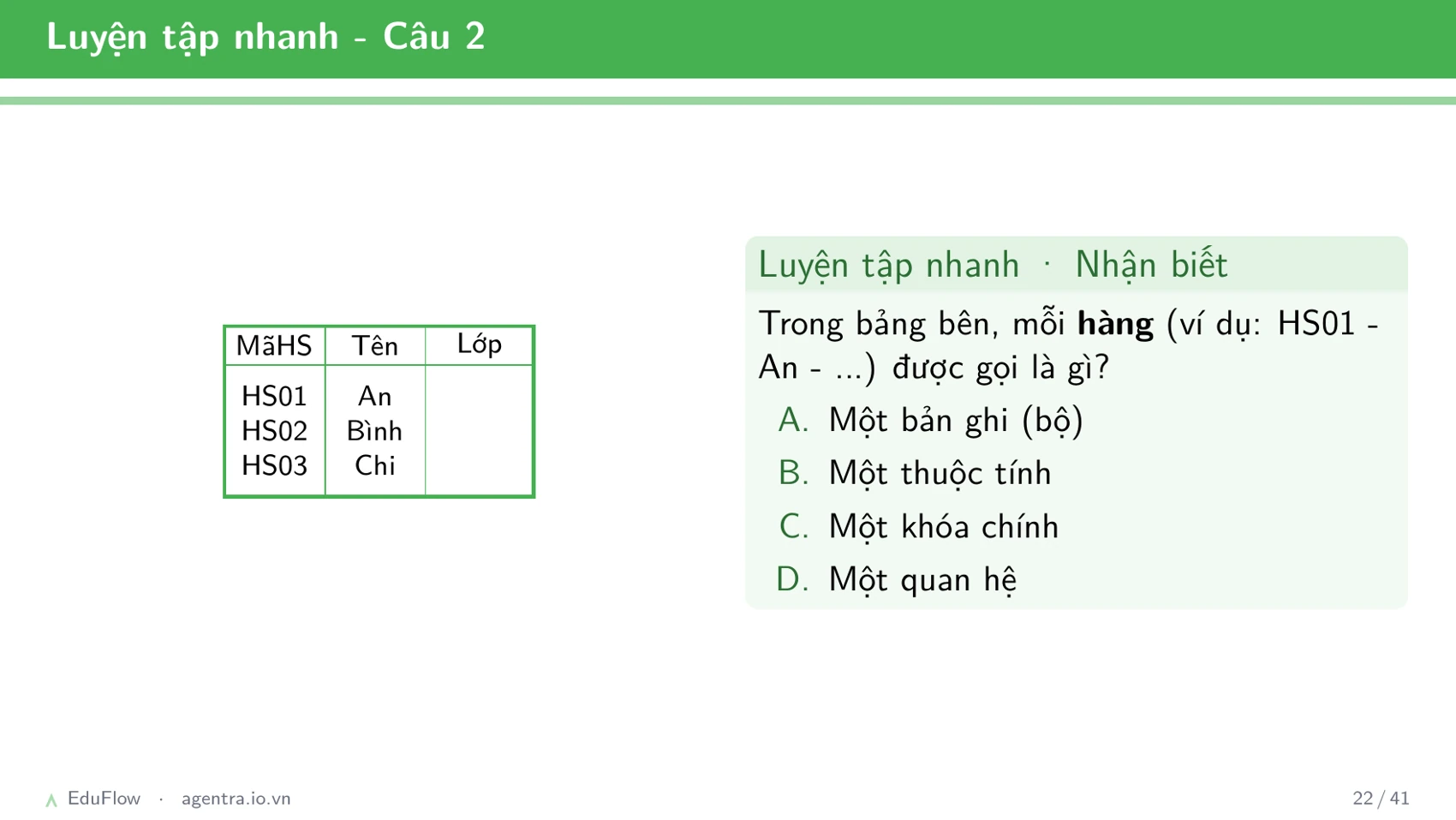 Cơ sở dữ liệu quan hệ — slide 22