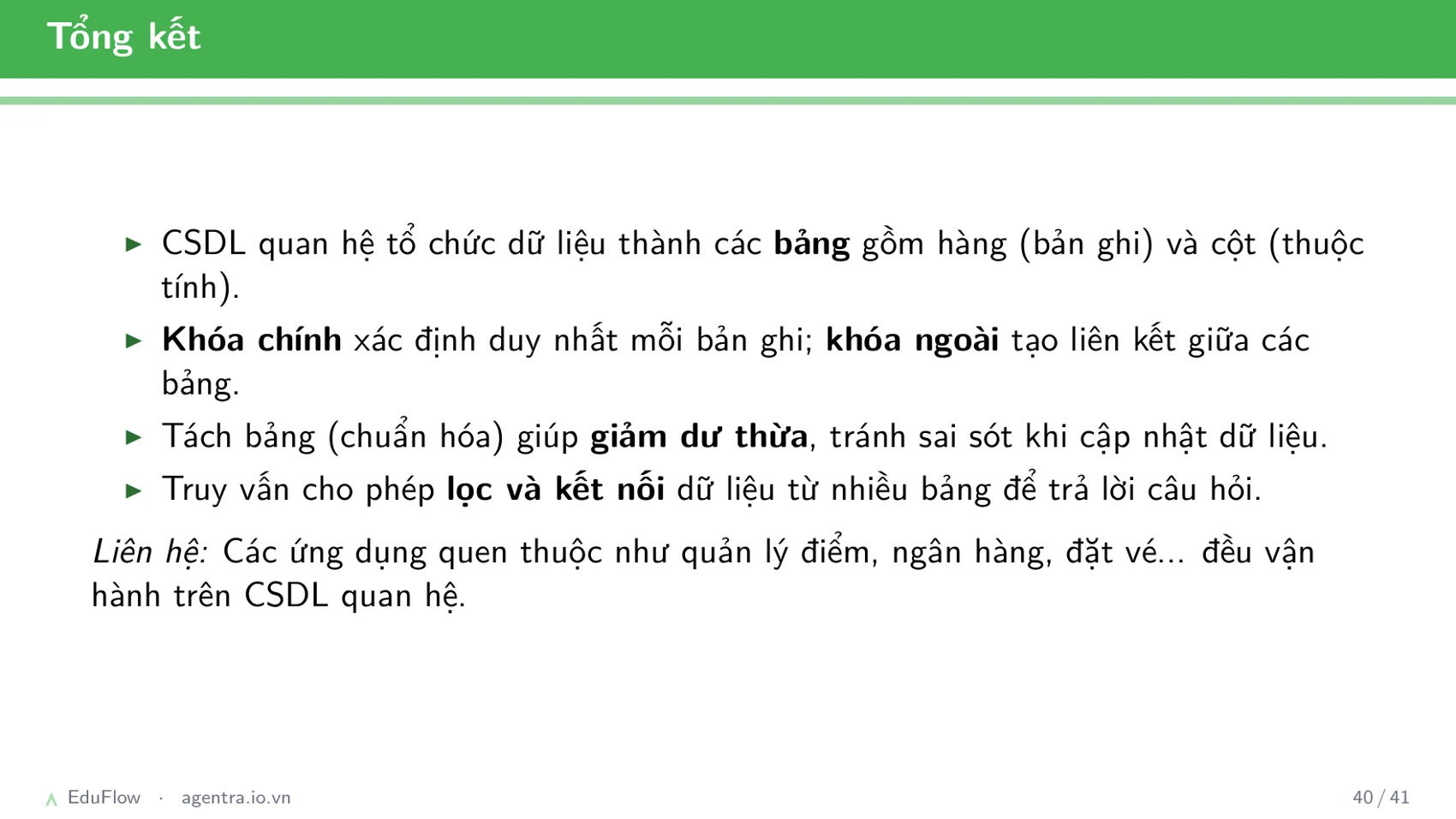 Cơ sở dữ liệu quan hệ — slide 40