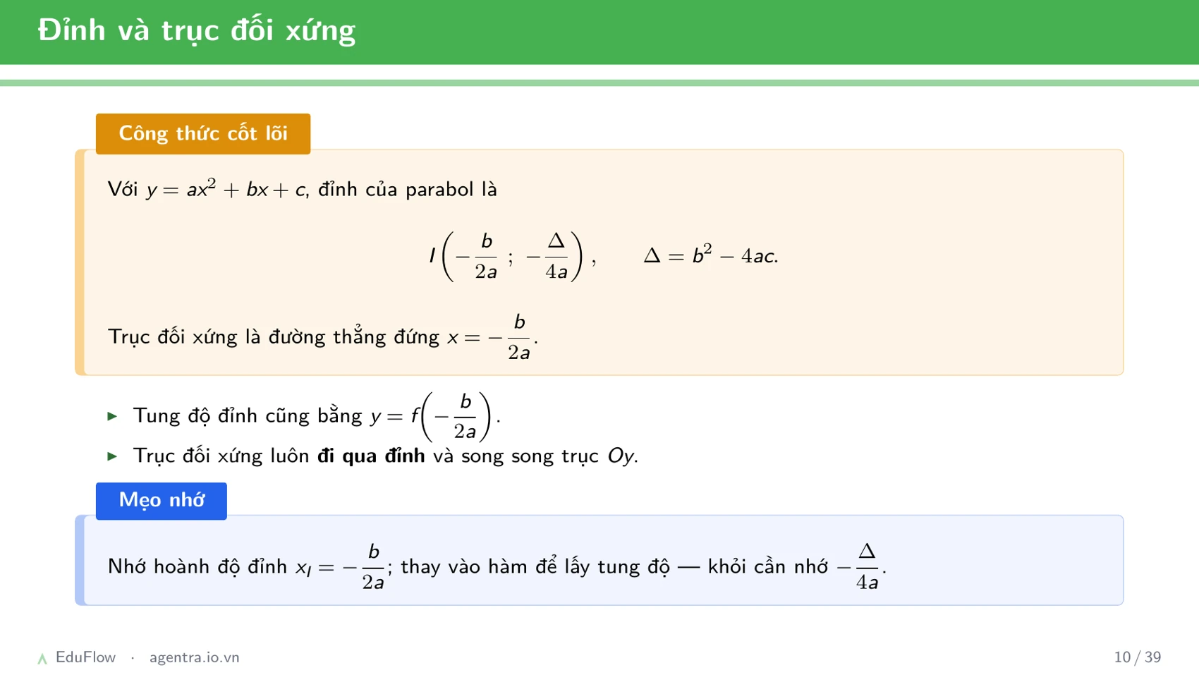 Đồ thị parabol — slide 10