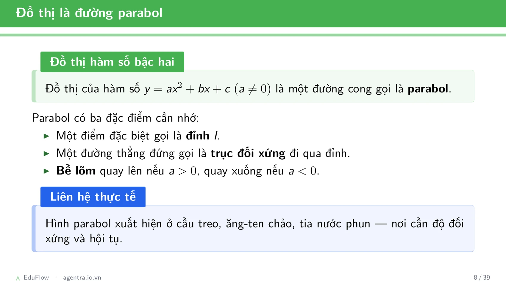 Đồ thị parabol — slide 8