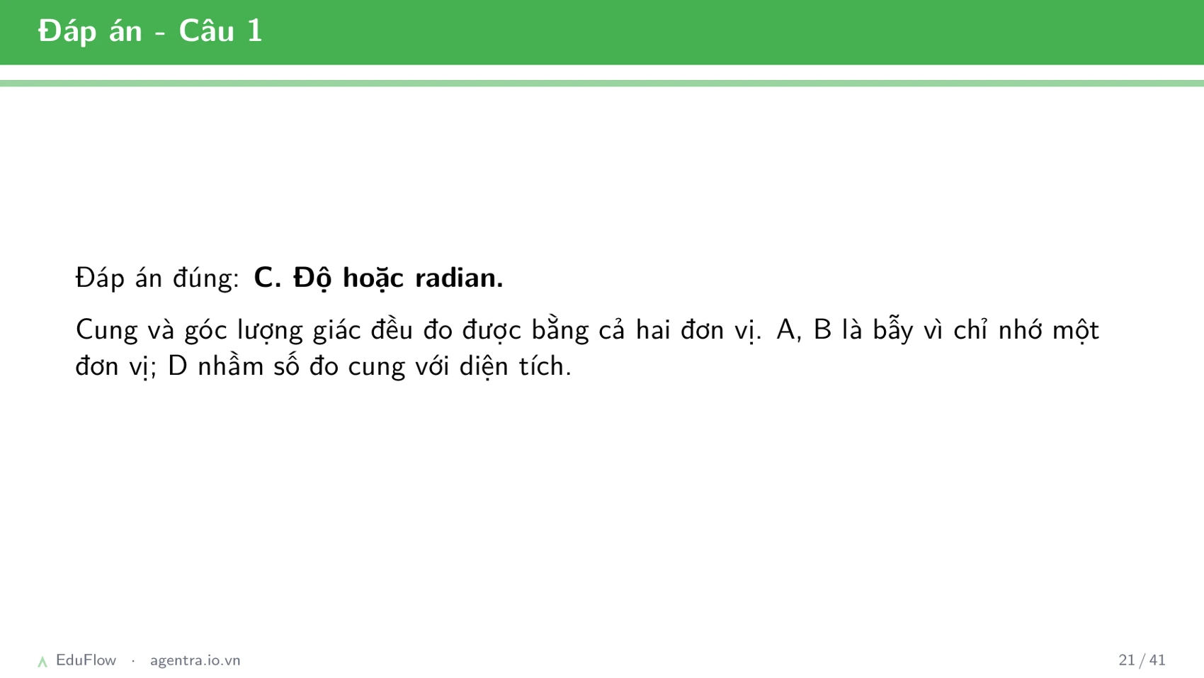 Cung và góc lượng giác — slide 21