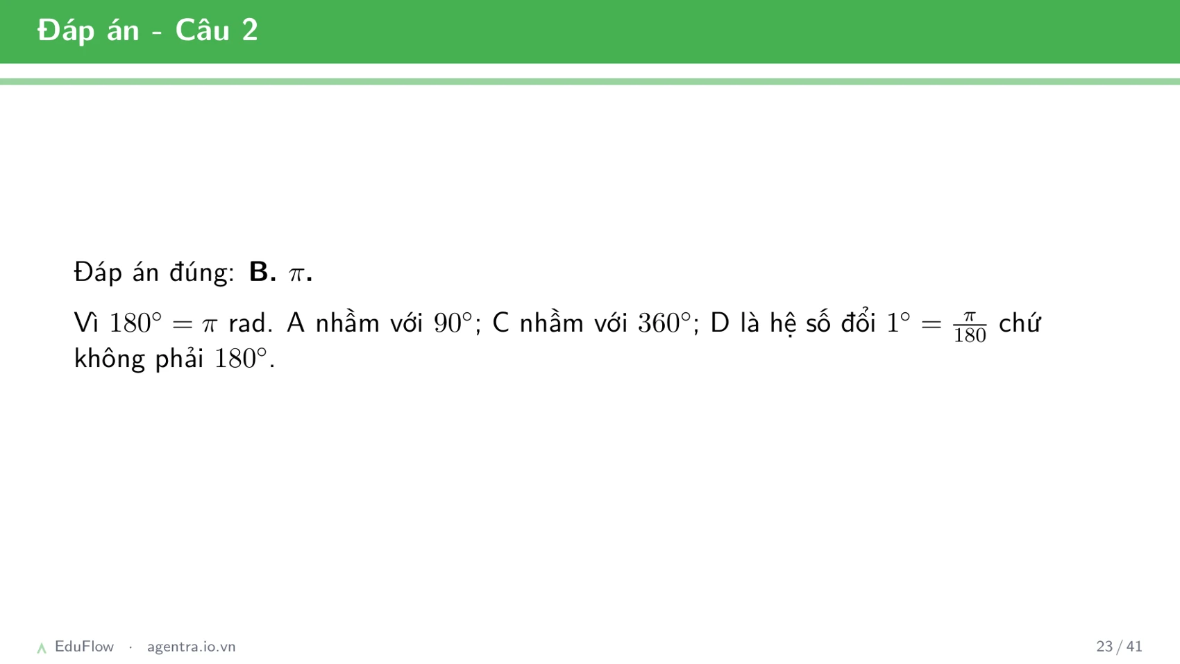 Cung và góc lượng giác — slide 23