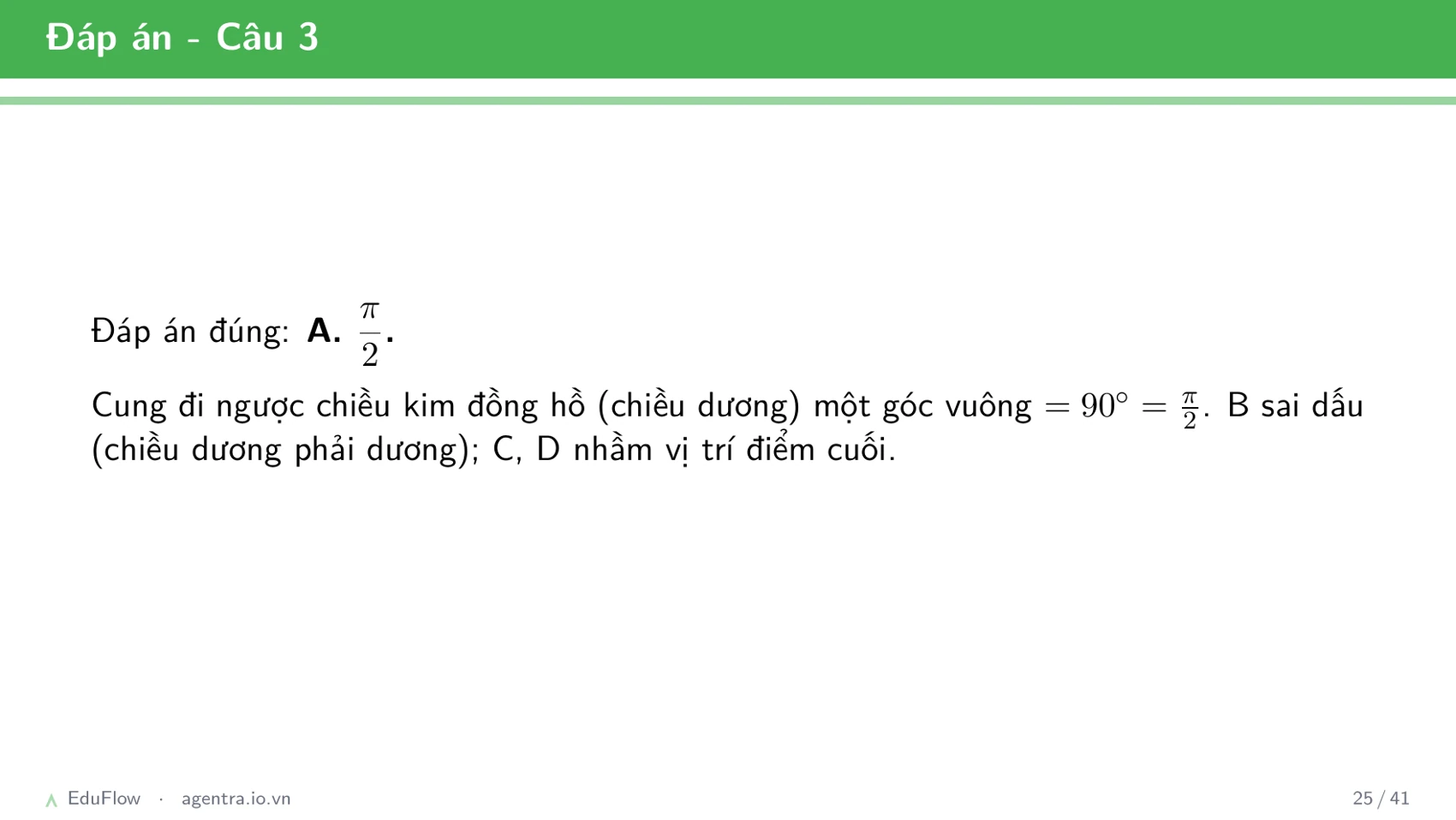 Cung và góc lượng giác — slide 25