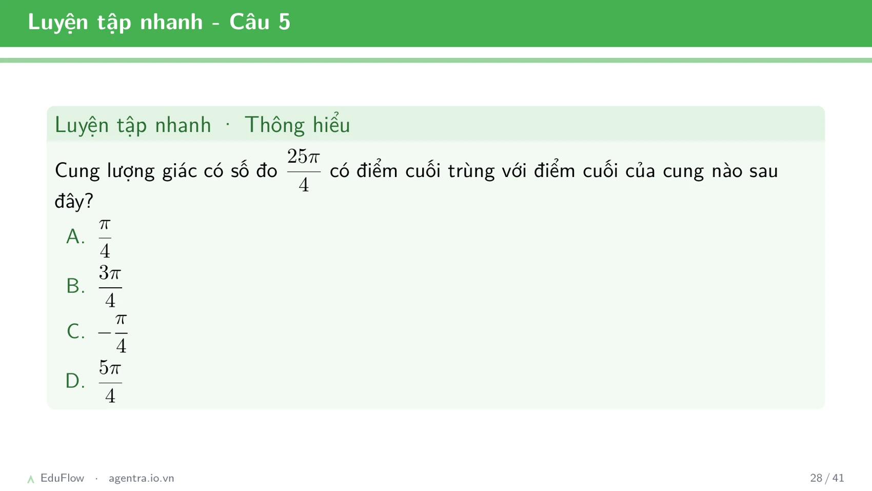 Cung và góc lượng giác — slide 28