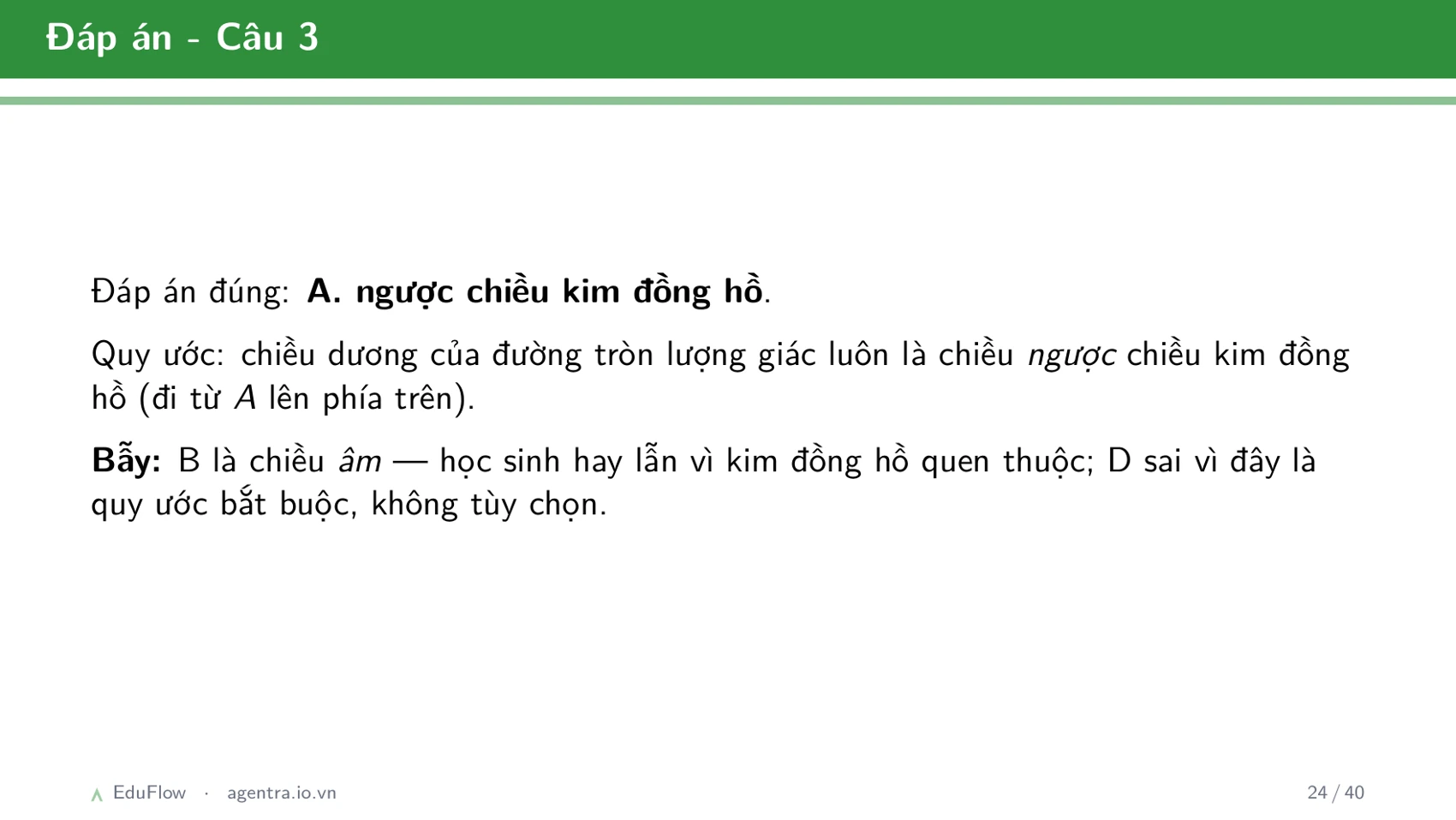 Góc lượng giác và giá trị lượng giác — slide 24
