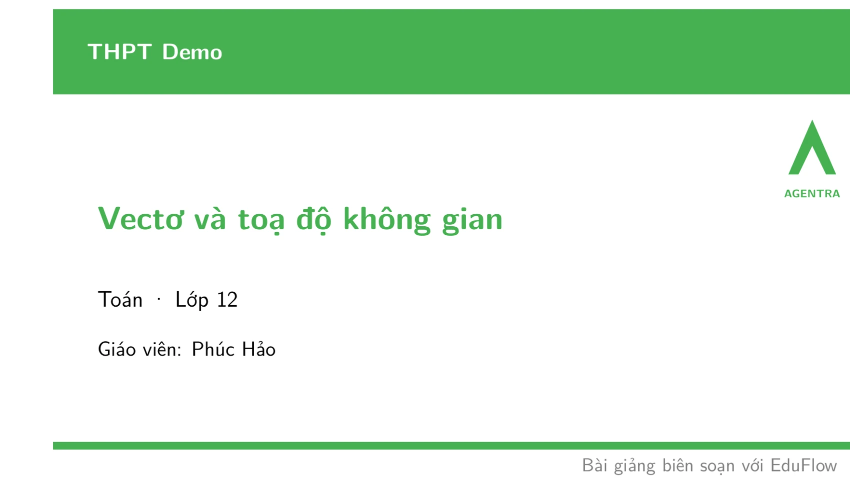 Phương trình mặt phẳng Oxyz — slide 1