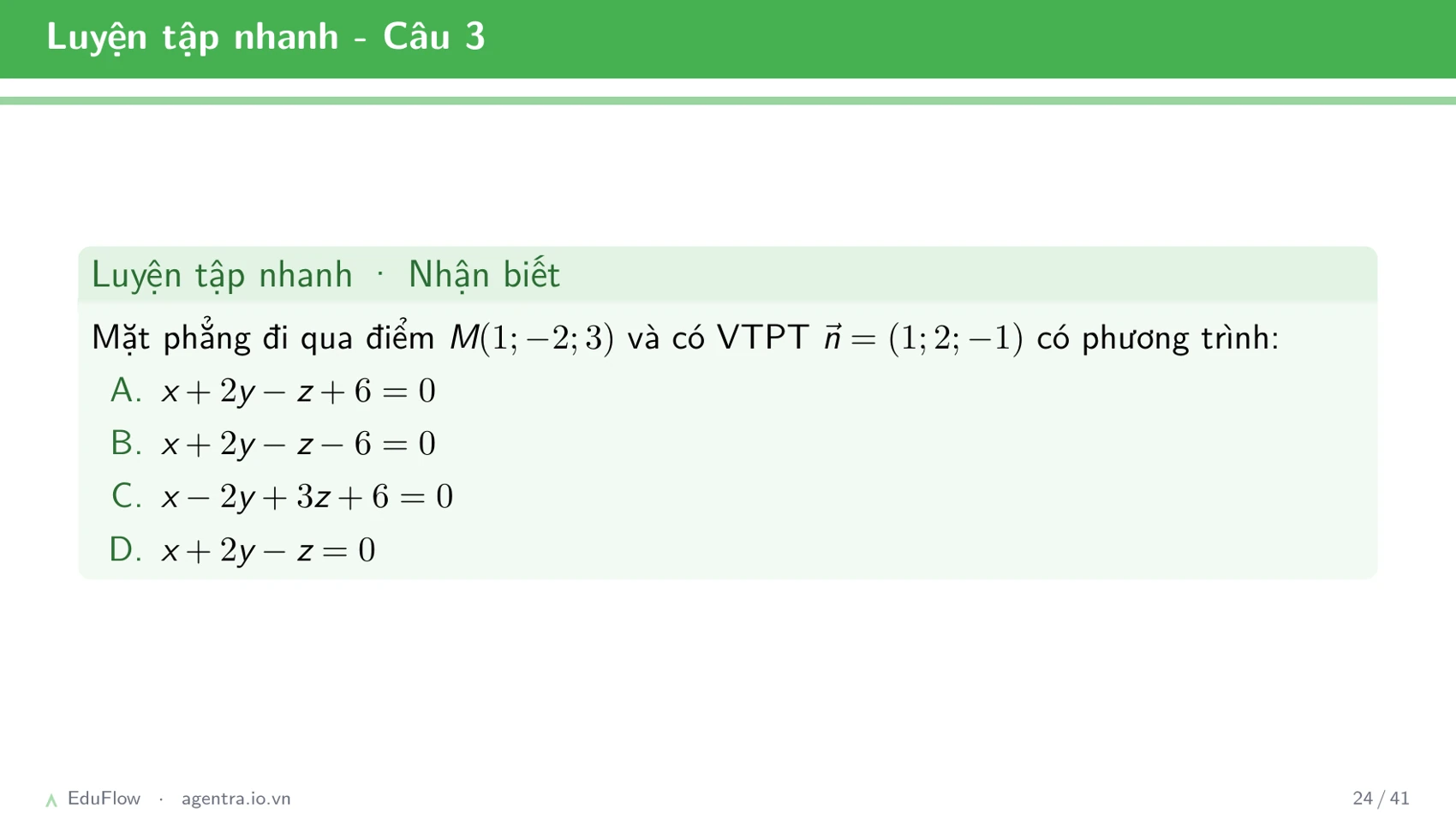 Phương trình mặt phẳng Oxyz — slide 24