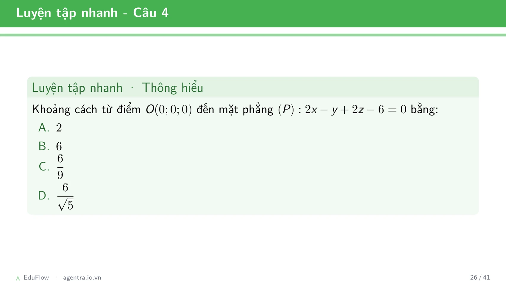 Phương trình mặt phẳng Oxyz — slide 26
